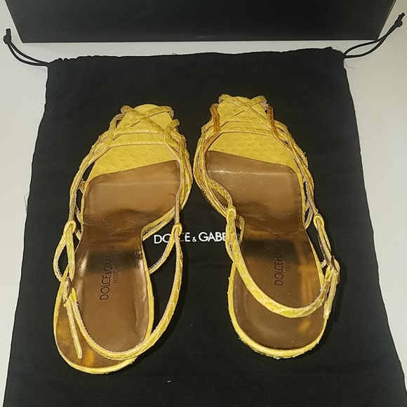 Dolce and Gabbana yellow whip snake sandal heels - Picture 8 of 8